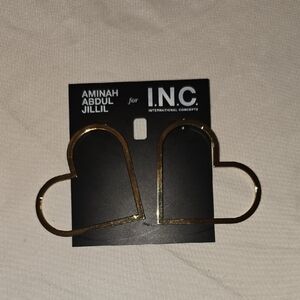 INC International Concepts Gold Heart Hoop Earrings